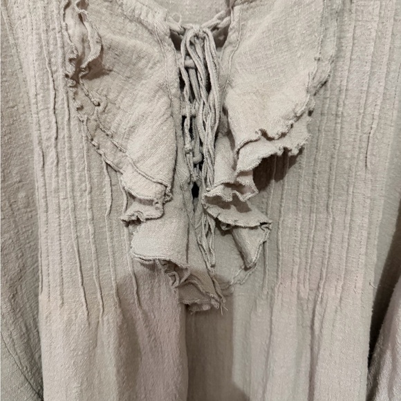 Elegant Beige Ruffle Tunic -renaissance, costume Boho - Picture 2 of 8